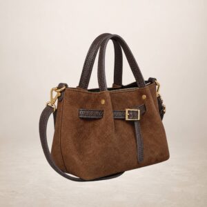 ERRE - Bolso de piel gamuza - Marron