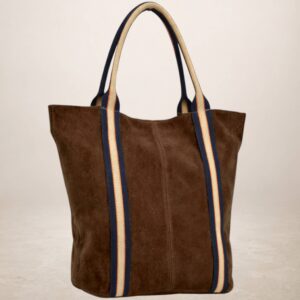 MELODY - Bolso Tote de piel Gamuza - Castano