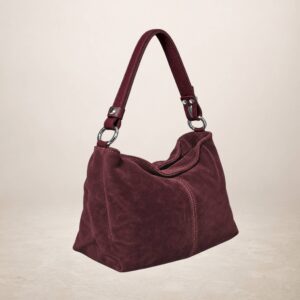 DORY - Bolso de piel gamuza - Rojo vino
