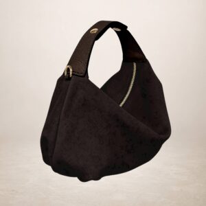 ELETTRA - Bolso de piel gamuza - Cafe