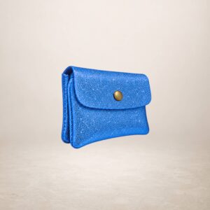 KATIA - Monedero de piel Gamuza Laminado - Azulon