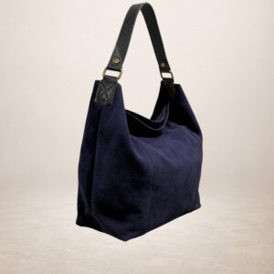 CARINA - Bolso de piel Gamuza - Navy
