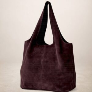 GIANNINA - Bolso de piel Gamuza - Rojo vino