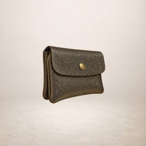 KATIA - Monedero de piel Gamuza Laminado - Marron cafe