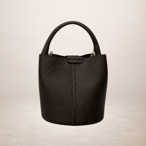 NENSI - Bolso bucket de piel - Nogal