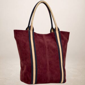 MELODY - Bolso Tote de piel Gamuza - Rojo oscuro