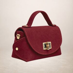 LALA - Bolso de piel Gamuza - Rojo oscuro