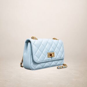 GABRIELLA - Bolso de Piel - Celeste pastel