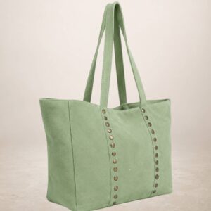 CELINA - Bolso Tote de piel Gamuza - Verde manzana