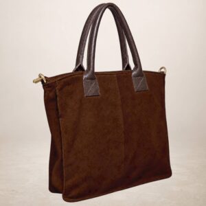 ISOTTA - Bolso de piel gamuza - Marron castano