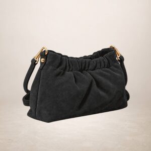 MARIA - Bolso de piel gamuza - Negro