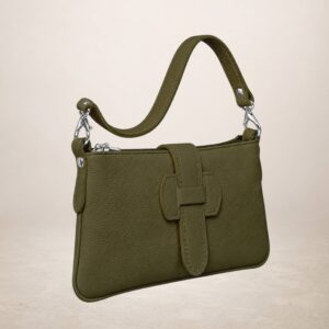 HAVIN - Bolso de piel - Verde militar