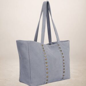 CELINA - Bolso Tote de piel Gamuza - Azul niebla