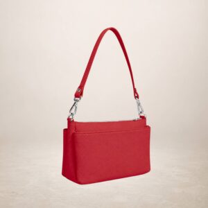 BETTA - Bolso de piel vacuna  - Rojo fuego