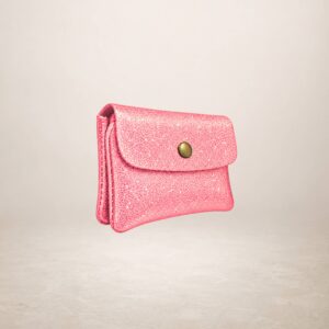 KATIA - Monedero de piel Gamuza Laminado - Rosa