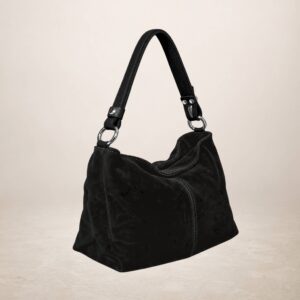 DORY - Bolso de piel gamuza - Negro