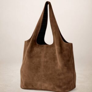 GIANNINA - Bolso de piel Gamuza - Marron