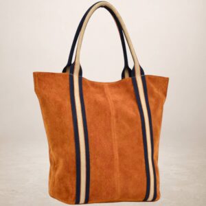 MELODY - Bolso Tote de piel Gamuza - Mandarina
