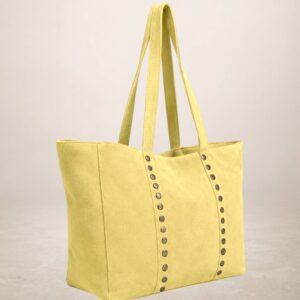 CELINA - Bolso Tote de piel Gamuza - Amarillo