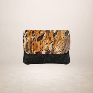 KANIA - Monedero de pial gamuza y pelo de potro - Tigre negro