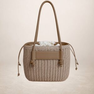 VESUVIO - Bolso tote de papel - Taupe  Tostado