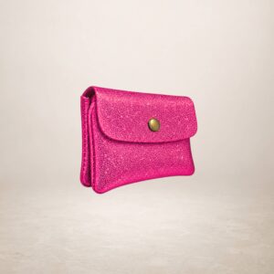 KATIA - Monedero de piel Gamuza Laminado - Magenta