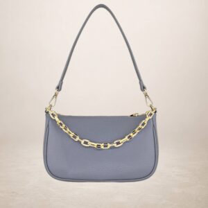 LALABEL - Bolso de piel vacuno - Azul vaquero