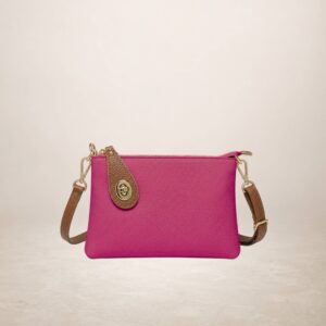ALLEGRA - Bolso de mano de piel - Fuxia