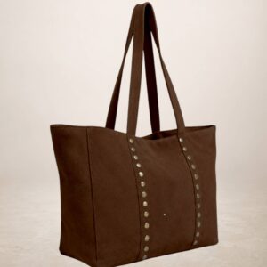 CELINA - Bolso Tote de piel Gamuza - Marron castano