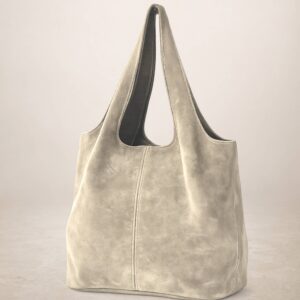 GIANNINA - Bolso de piel Gamuza - Taupe