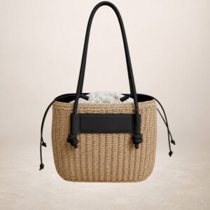 VESUVIO - Bolso tote de papel - Negro  Tostado