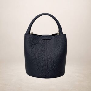 NENSI - Bolso bucket de piel - Azul marino