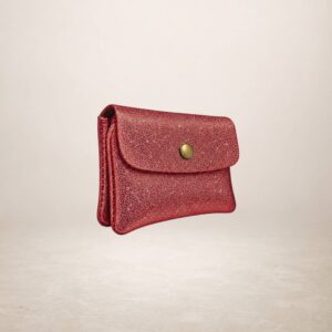KATIA - Monedero de piel Gamuza Laminado - Burdeos