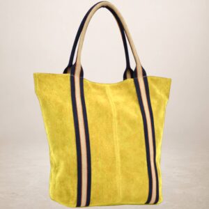 MELODY - Bolso Tote de piel Gamuza - Amarillo