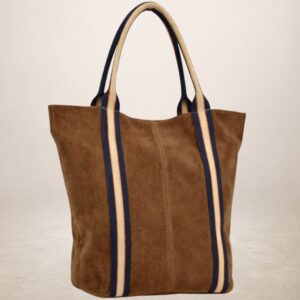 MELODY - Bolso Tote de piel Gamuza - Marron