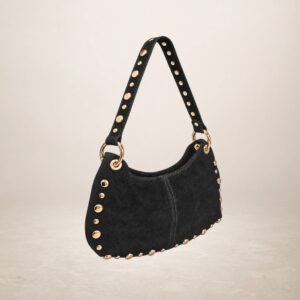 Bolso de piel Gamuza Germina - Negro