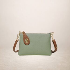 ALLEGRA - Bolso de mano de piel - Verde musgo
