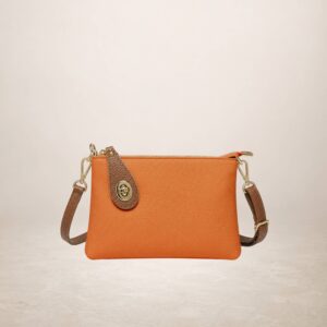 ALLEGRA - Bolso de mano de piel - Mandarina