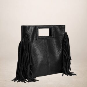 VENAS - Bolso de mano de piel Gamuza 243710 - Negro laminado