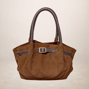 EGITTA - Bolso de piel gamuza - Marron