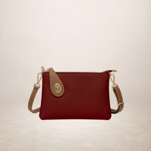ALLEGRA - Bolso de mano de piel - Rojo oscuro