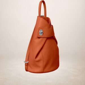 ROSARIO - Mochila de piel - Mandarina