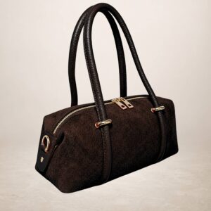 DIAMANTE - Bolso de piel gamuza - Marron cafe