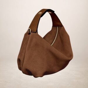 ELETTRA - Bolso de piel gamuza - Marron castano