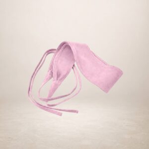 JUDIT - Cinturon fajín de piel Gamuza - Rosa petalo