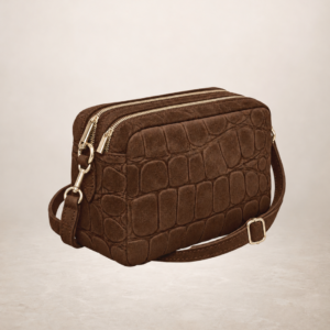 DAILA - Bolso de piel gamuza - Marron castano