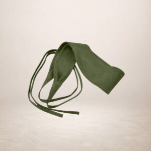 JUDIT - Cinturon fajín de piel Gamuza - Verde oliva