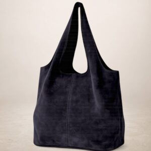 GIANNINA - Bolso de piel Gamuza - Azul marino