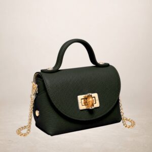 GINEVRA - Bolso de piel 260316 - Verde militar