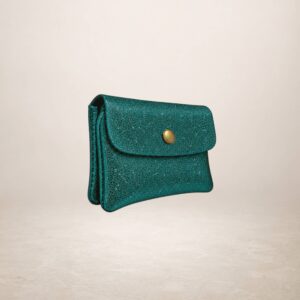 KATIA - Monedero de piel Gamuza Laminado - Verde botella